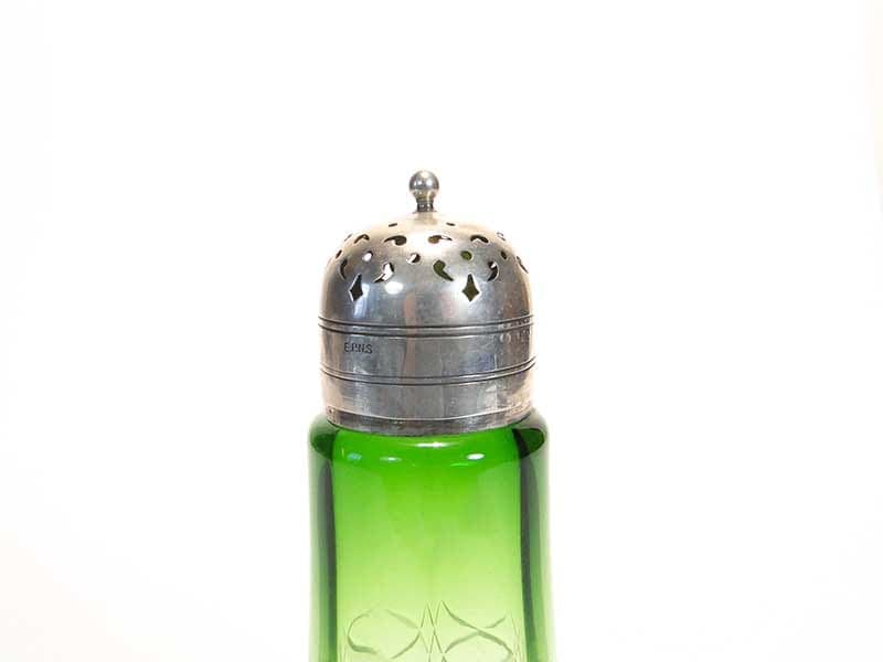 Cukierniczka kryształowa, szmaragdowa zieleń i transparentny, kryształ, Europa Północna, przełom XIX i XX w. - 288583