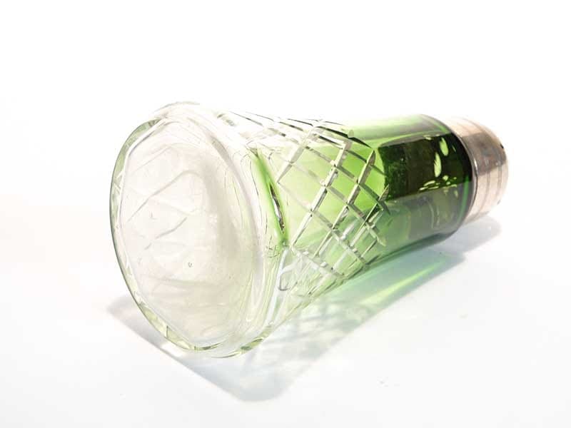 Cukierniczka kryształowa, szmaragdowa zieleń i transparentny, kryształ, Europa Północna, przełom XIX i XX w. - 288584