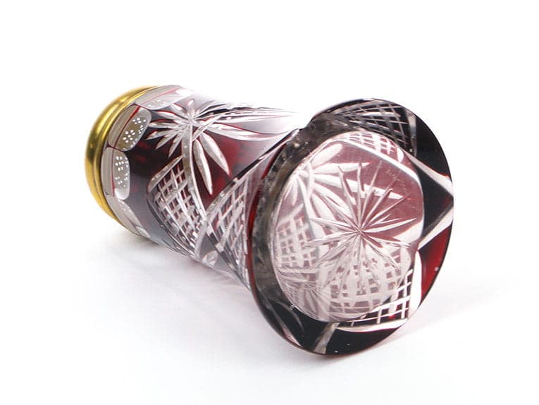 Cukiernica art déco, kryształ rubinowy, Bohemia, Czechy, lata 20. - 288601