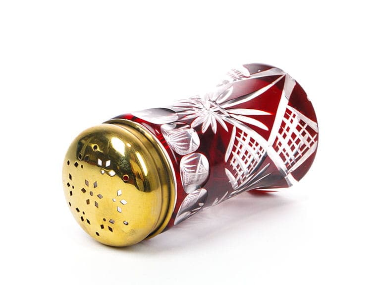 Cukiernica art déco, kryształ rubinowy, Bohemia, Czechy, lata 20. - 288604