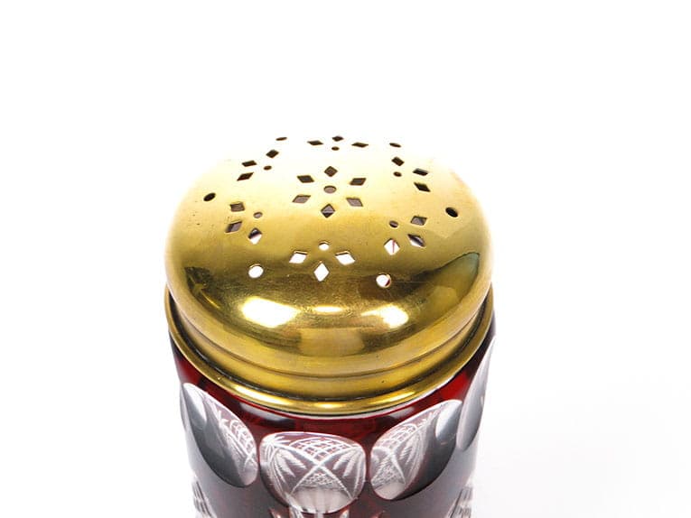 Cukiernica art déco, kryształ rubinowy, Bohemia, Czechy, lata 20. - 288603