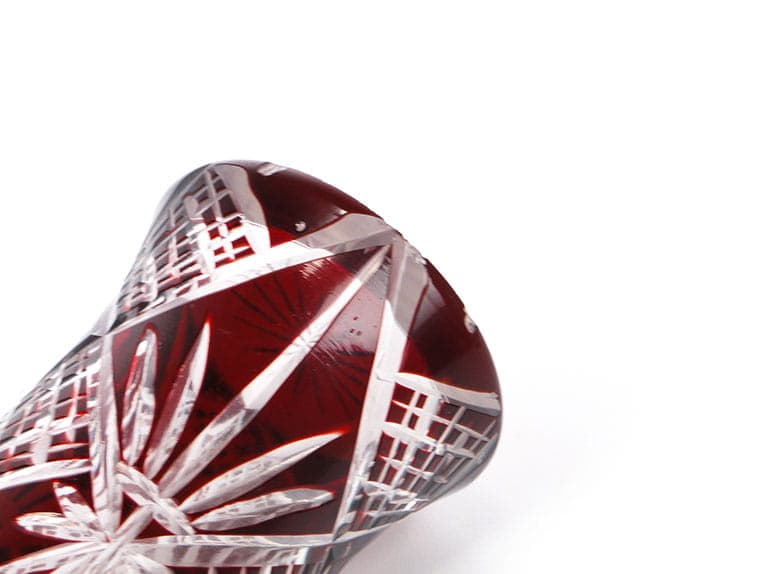 Cukiernica art déco, kryształ rubinowy, Bohemia, Czechy, lata 20. - 288605