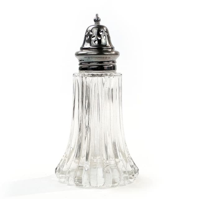 Cukierniczka, transparentne szkło sodowe, mosiądz srebrzony, Wielka Brytania, początek XX w. - WYMIARY