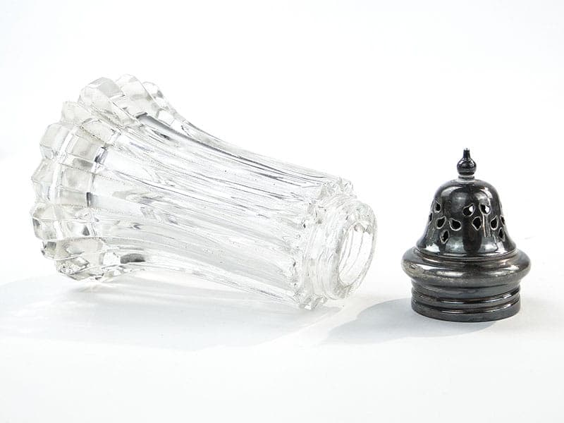 Cukierniczka, transparentne szkło sodowe, mosiądz srebrzony, Wielka Brytania, początek XX w. - 288615