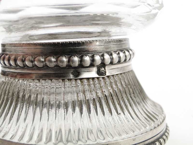 Cukierniczka, transparentny kryształ, srebro, Francja, początek XX wieku - 288633