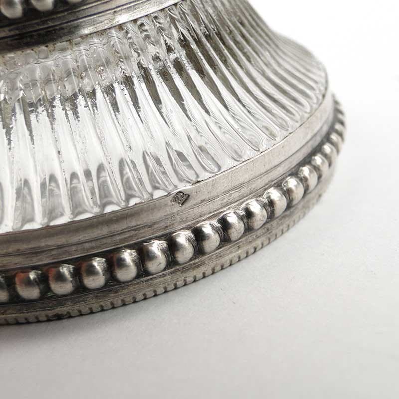 Cukierniczka, transparentny kryształ, srebro, Francja, początek XX wieku - 288637