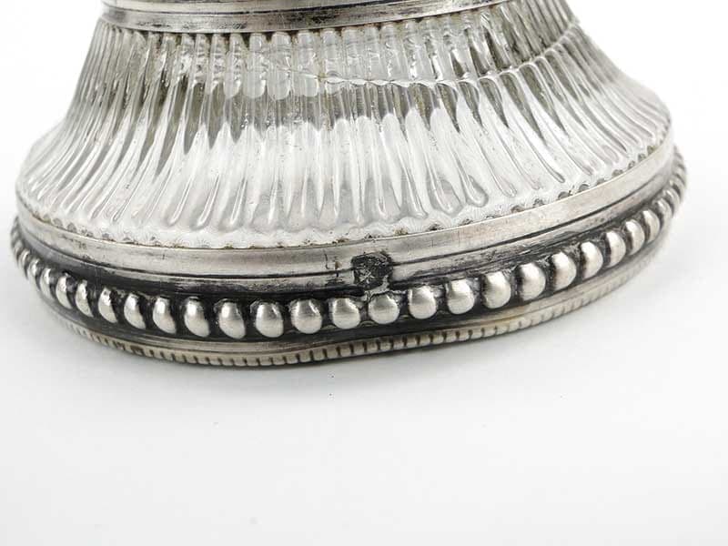 Cukierniczka, transparentny kryształ, srebro, Francja, początek XX wieku - 288636