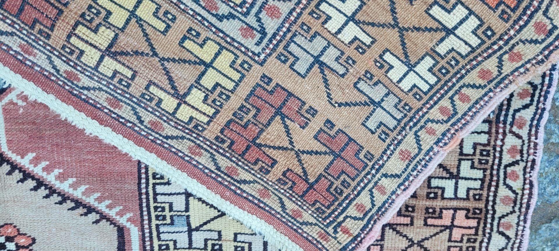 Dywan anatolijski, multikolor, wełna, Turcja, lata 70., 190x114 cm - 288645