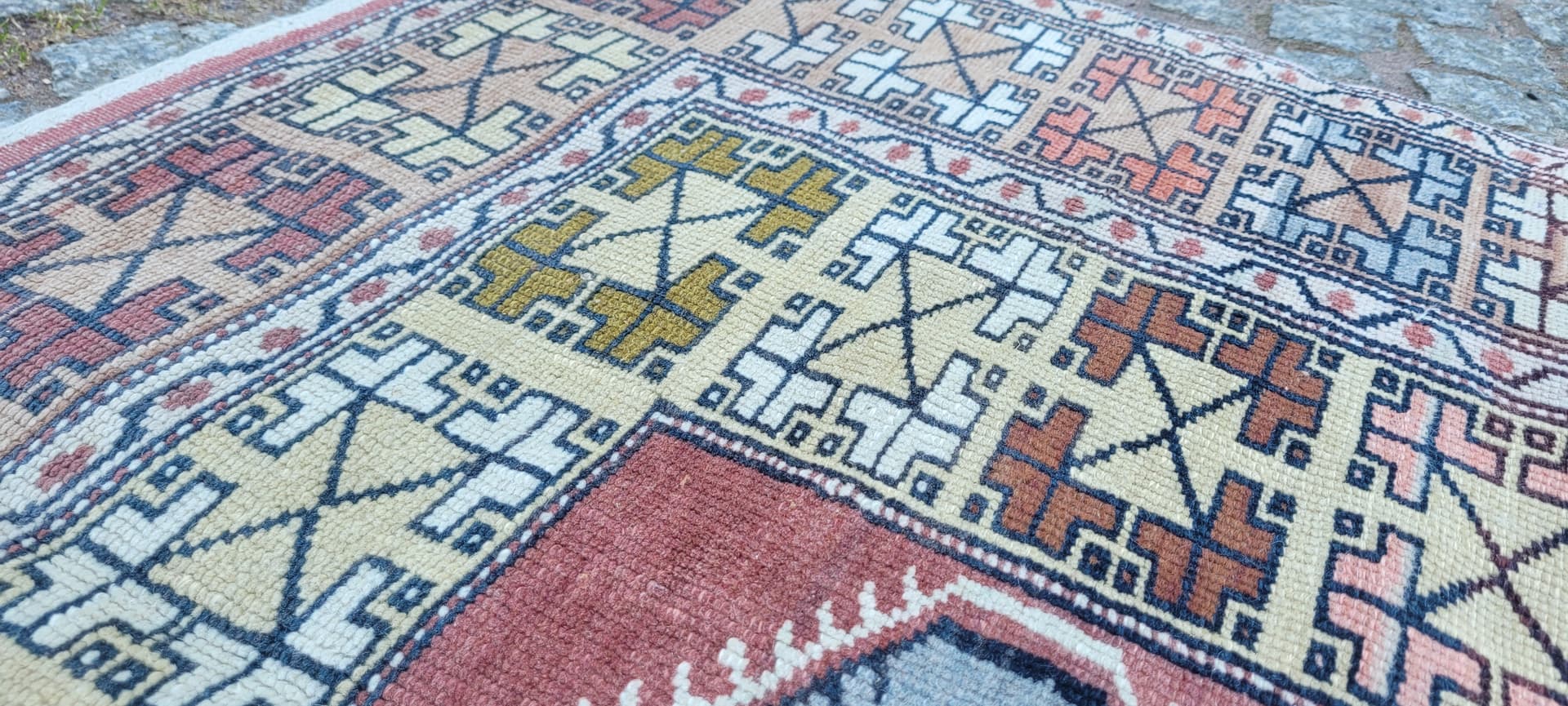 Dywan anatolijski, multikolor, wełna, Turcja, lata 70., 190x114 cm - 288642