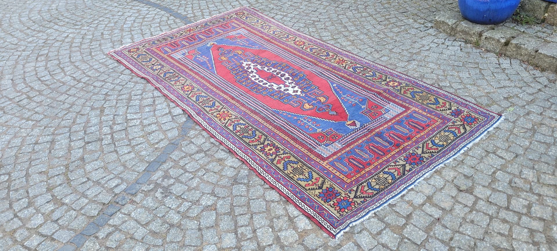 Dywan anatolijski, 125x230 cm, multikolor, wełna, Turcja, lata 70. - 288652