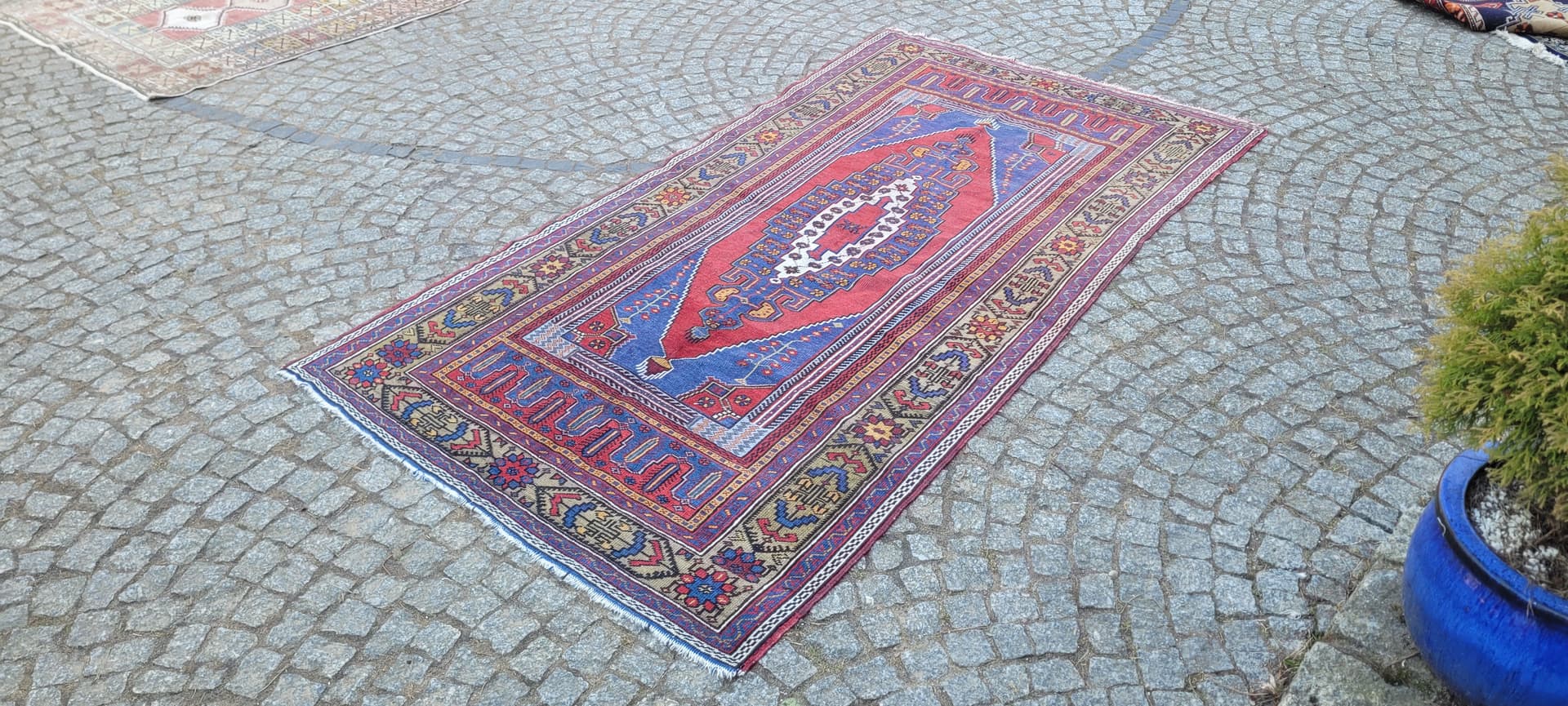 Dywan anatolijski, 125x230 cm, multikolor, wełna, Turcja, lata 70. - 288661