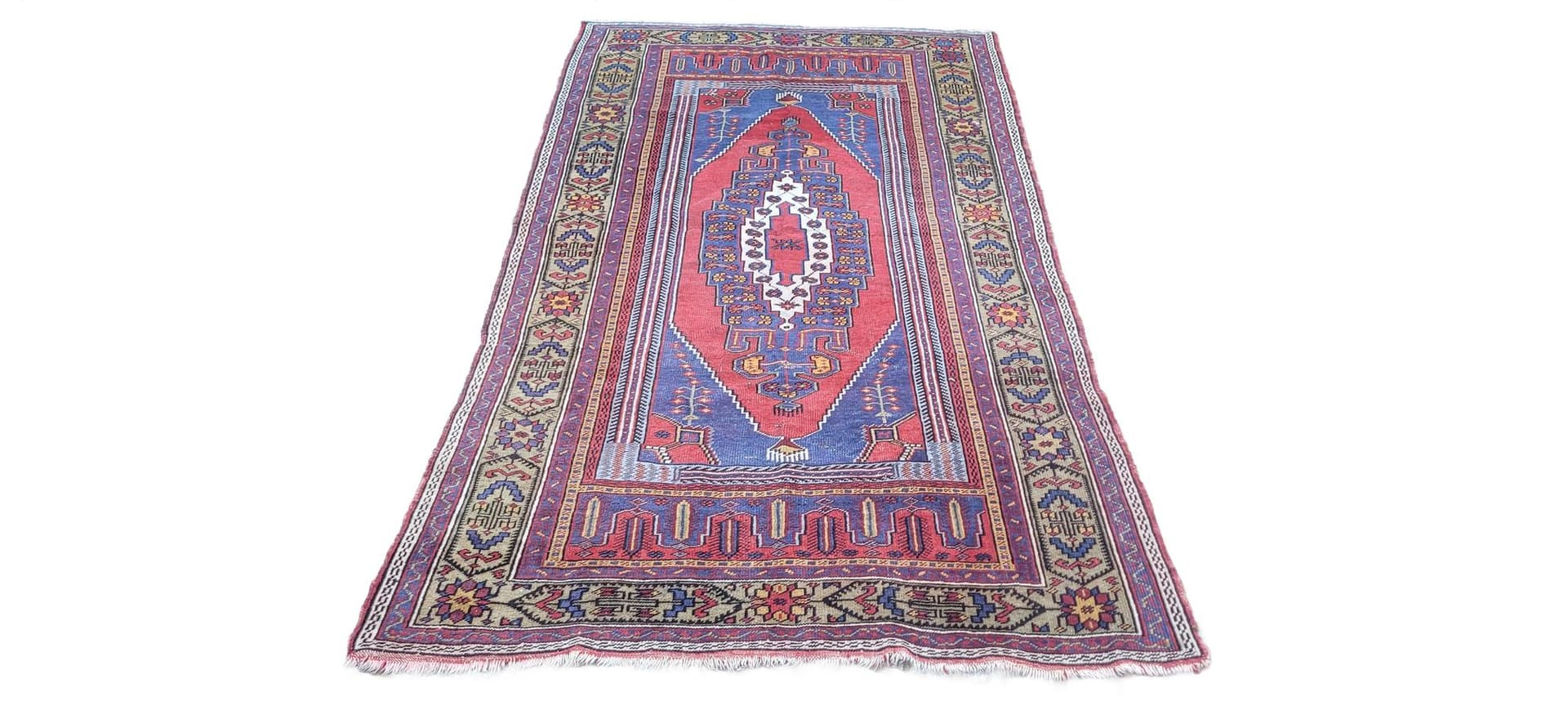 Dywan anatolijski, 125x230 cm, multikolor, wełna, Turcja, lata 70.