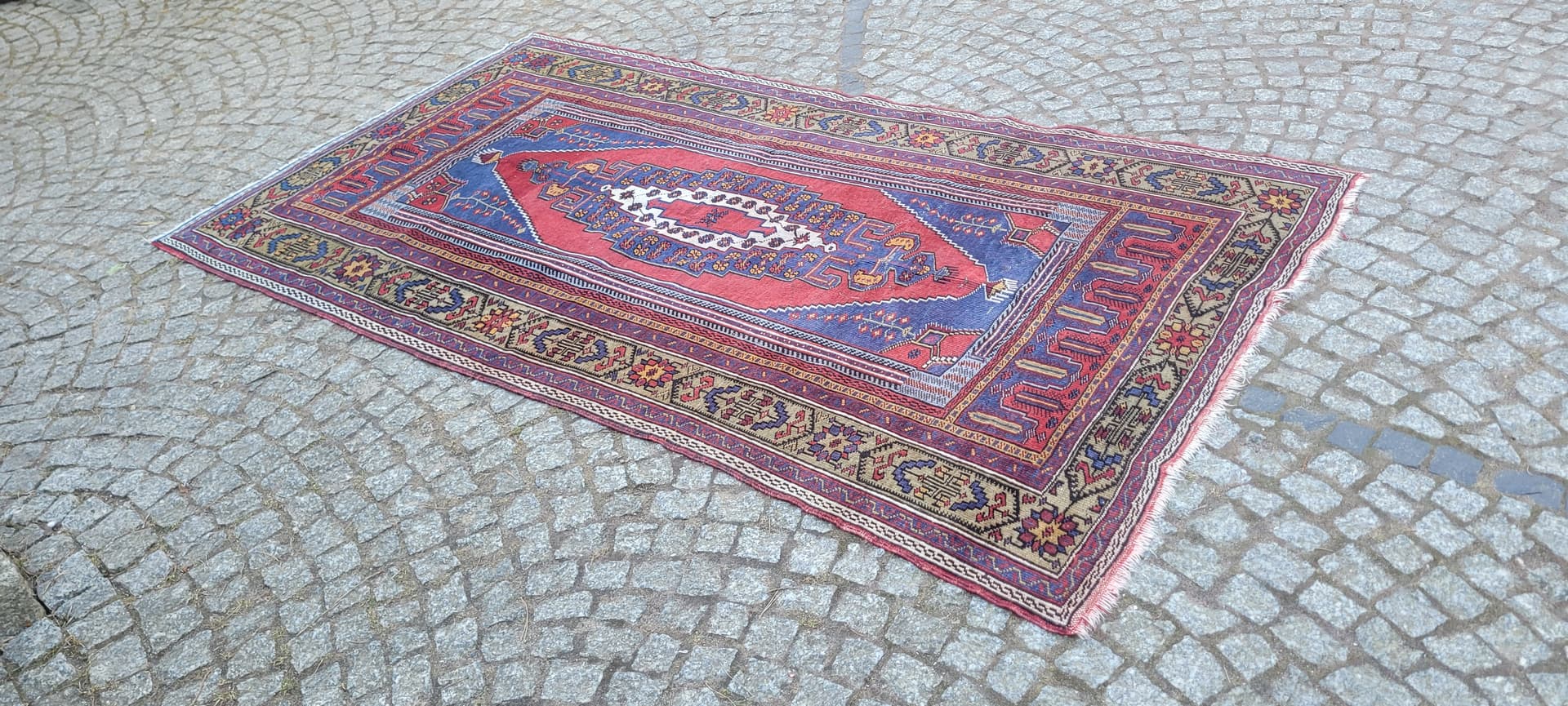 Dywan anatolijski, 125x230 cm, multikolor, wełna, Turcja, lata 70. - 288654