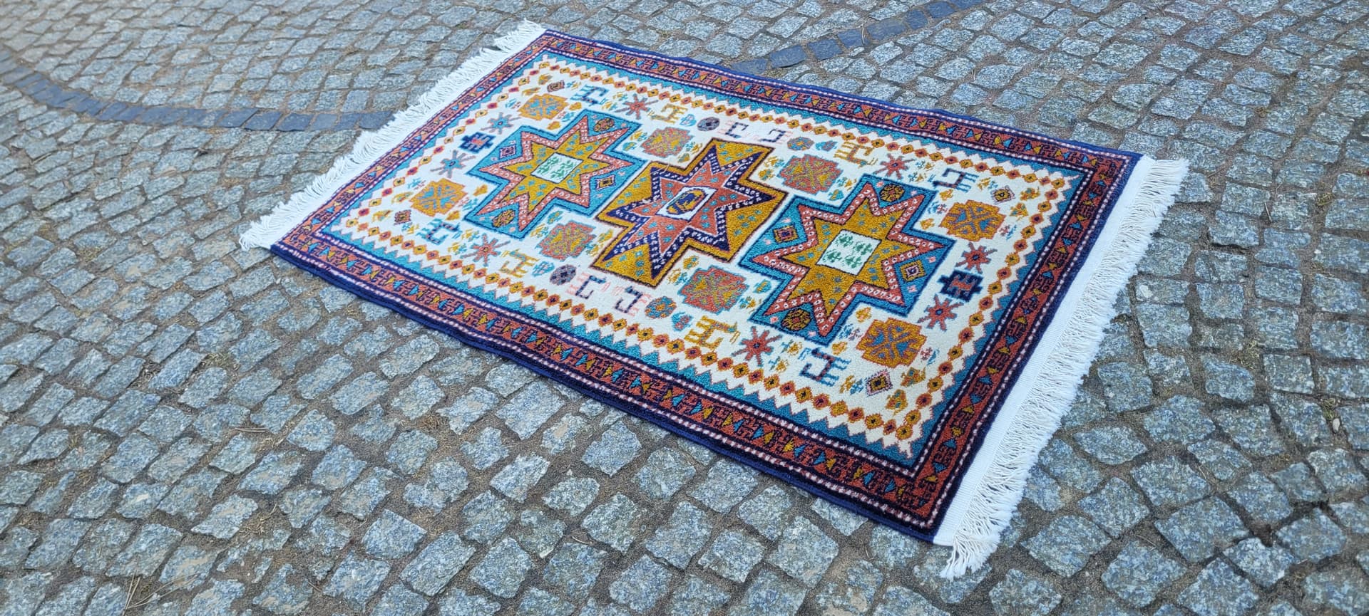 Dywan Kazak, 82x140 cm, multikolor, wełna, Azerbejdżan, początek XX w. - 288716