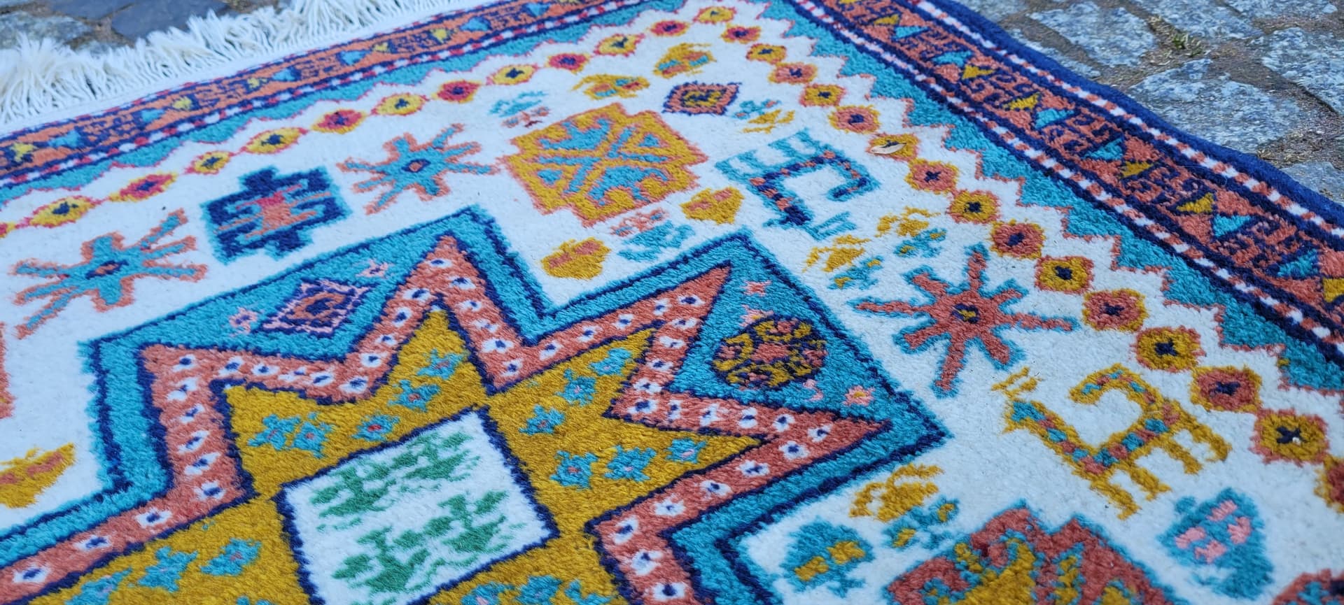 Dywan Kazak, 82x140 cm, multikolor, wełna, Azerbejdżan, początek XX w. - 288707