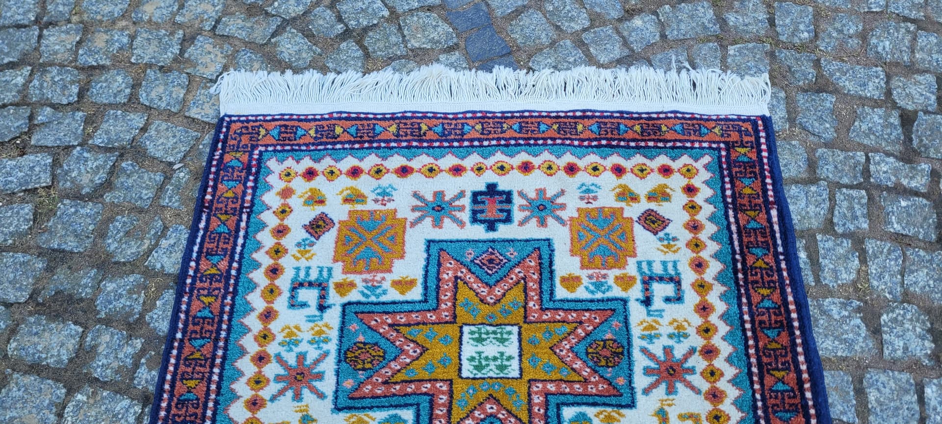 Dywan Kazak, 82x140 cm, multikolor, wełna, Azerbejdżan, początek XX w. - 288714