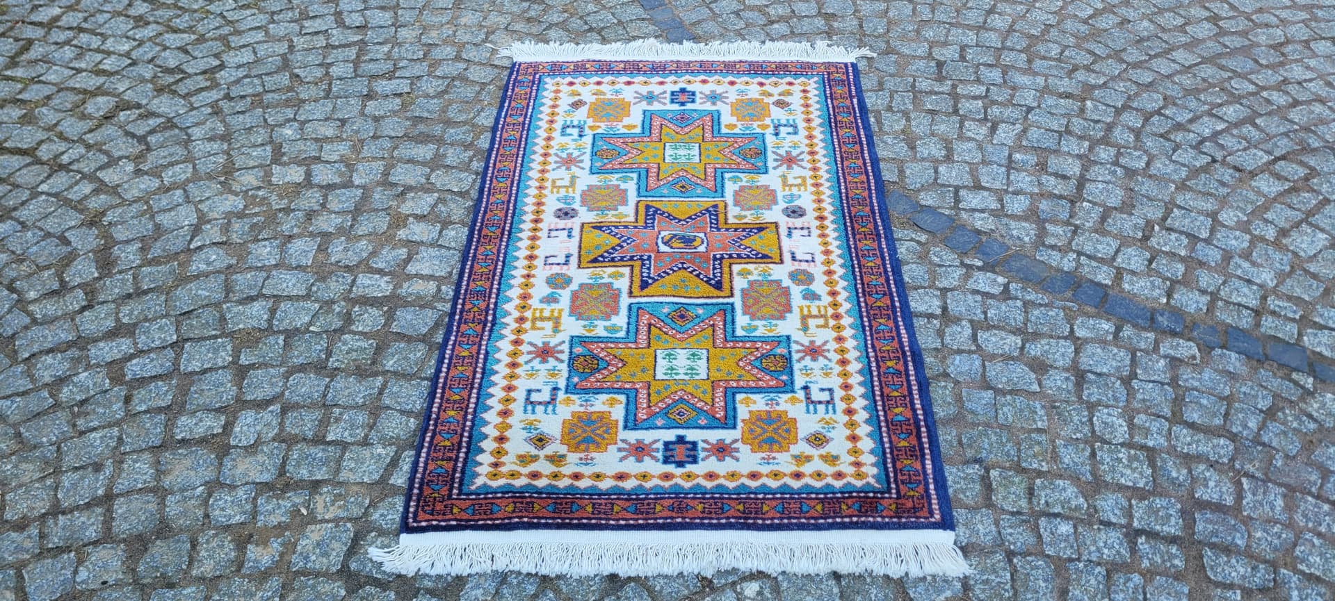 Dywan Kazak, 82x140 cm, multikolor, wełna, Azerbejdżan, początek XX w. - 288718