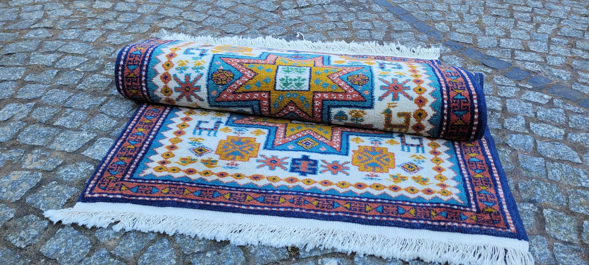 Dywan Kazak, 82x140 cm, multikolor, wełna, Azerbejdżan, początek XX w. - 288712