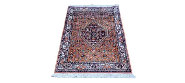 Dywan Bidjar Takab 105x68 cm, pomarańczowy, wełna bawełna, Iran, początek XX w. - WYMIARY