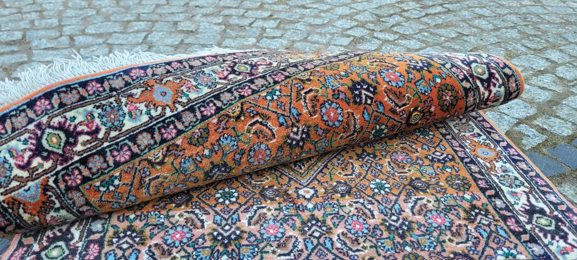 Dywan Bidjar Takab 105x68 cm, pomarańczowy, wełna bawełna, Iran, początek XX w. - 288721