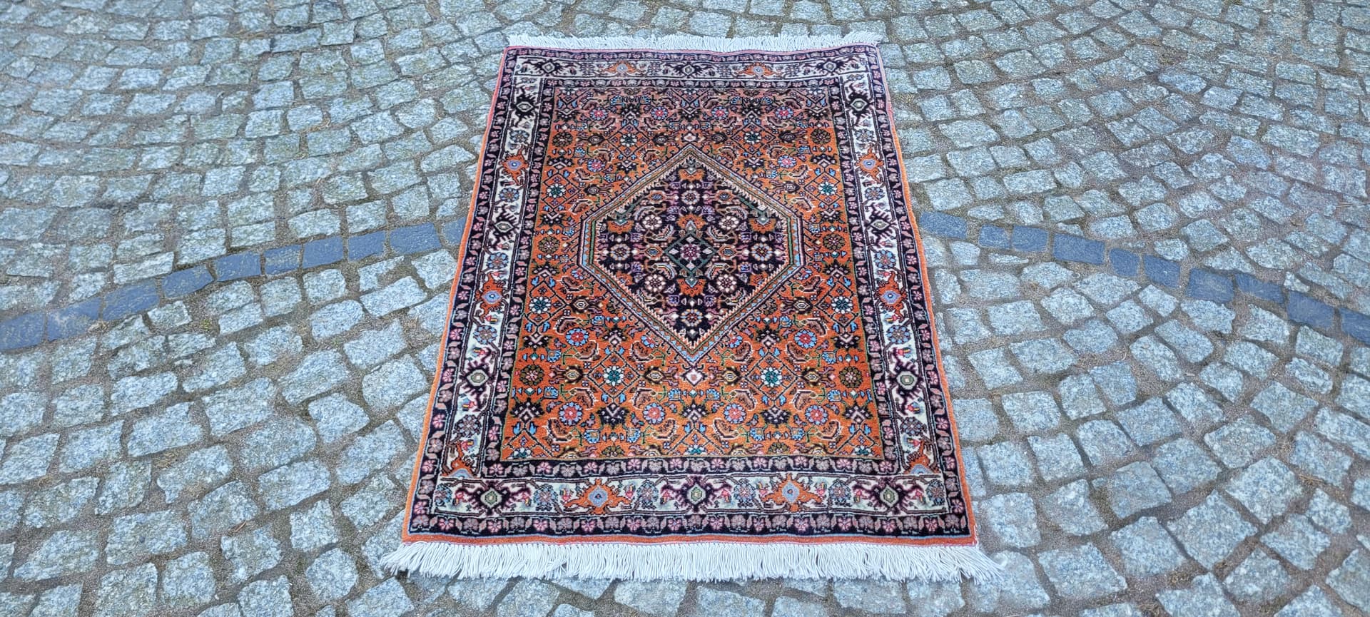 Dywan Bidjar Takab 105x68 cm, pomarańczowy, wełna bawełna, Iran, początek XX w. - 288729