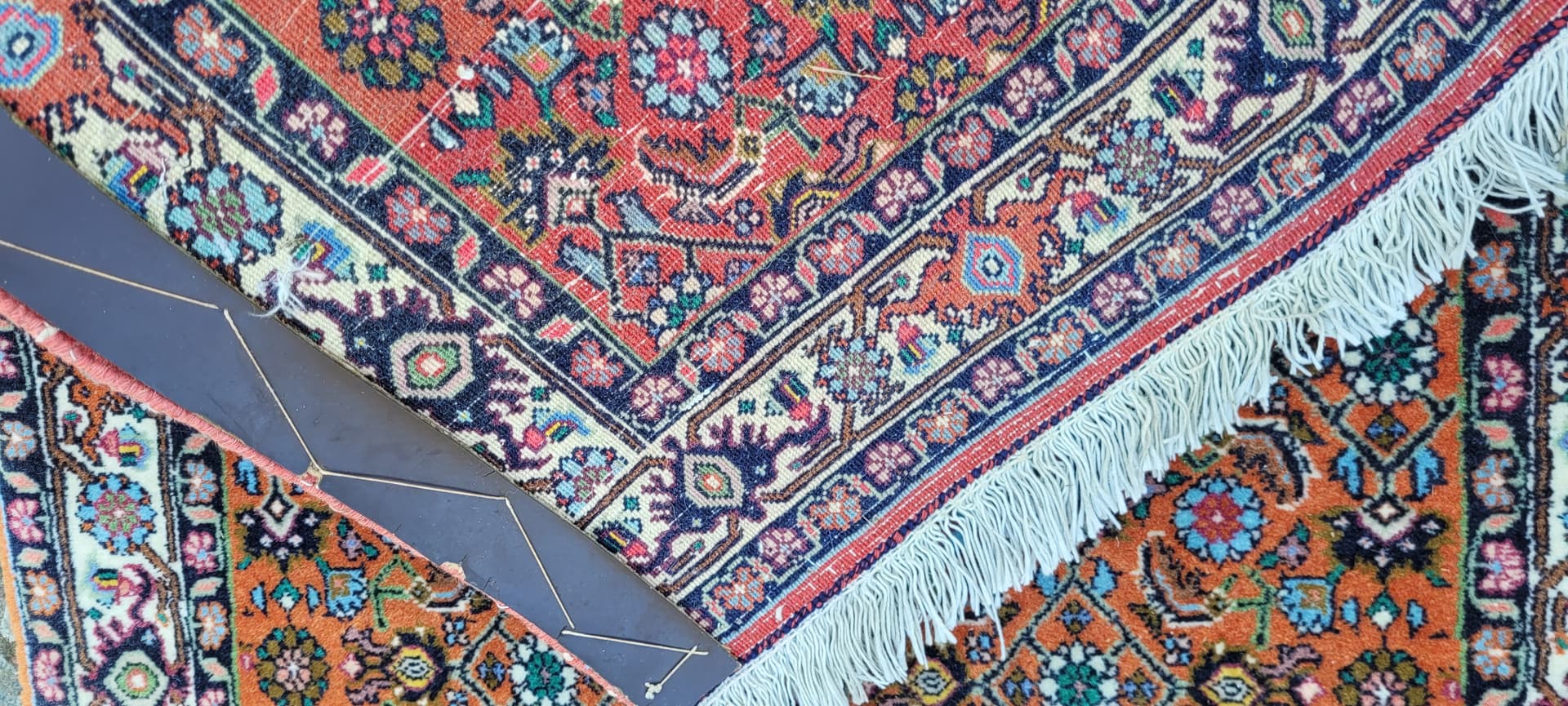 Dywan Bidjar Takab 105x68 cm, pomarańczowy, wełna bawełna, Iran, początek XX w. - 288725