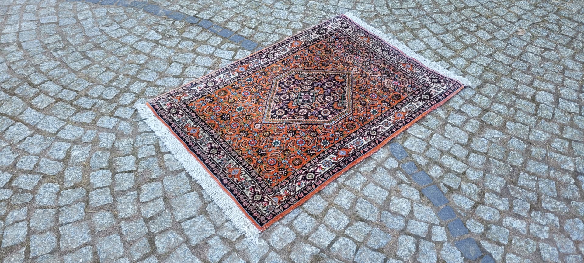Dywan Bidjar Takab 105x68 cm, pomarańczowy, wełna bawełna, Iran, początek XX w. - 288731