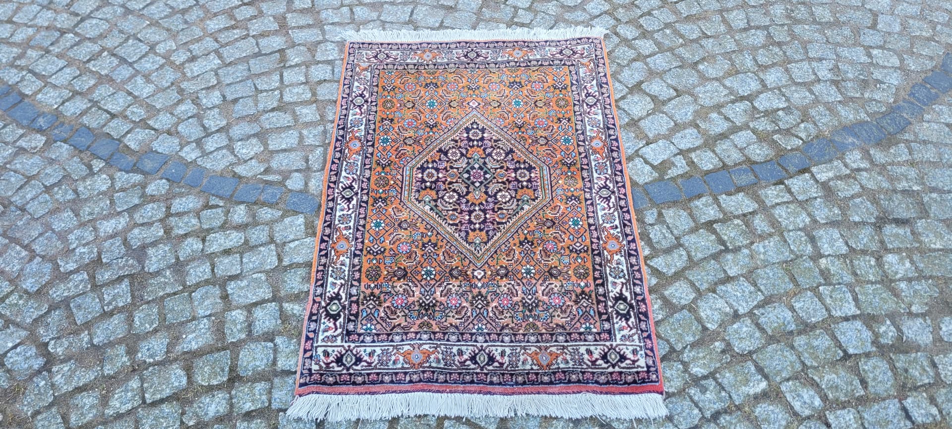 Dywan Bidjar Takab 105x68 cm, pomarańczowy, wełna bawełna, Iran, początek XX w. - 288728