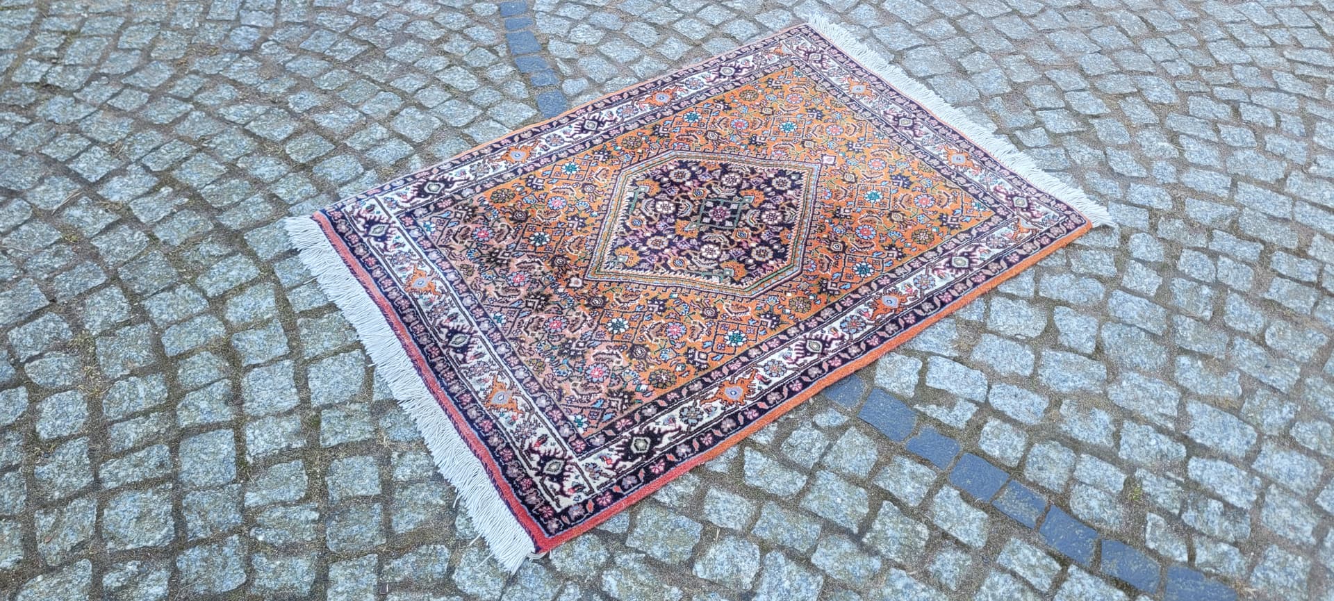 Dywan Bidjar Takab 105x68 cm, pomarańczowy, wełna bawełna, Iran, początek XX w. - 288730