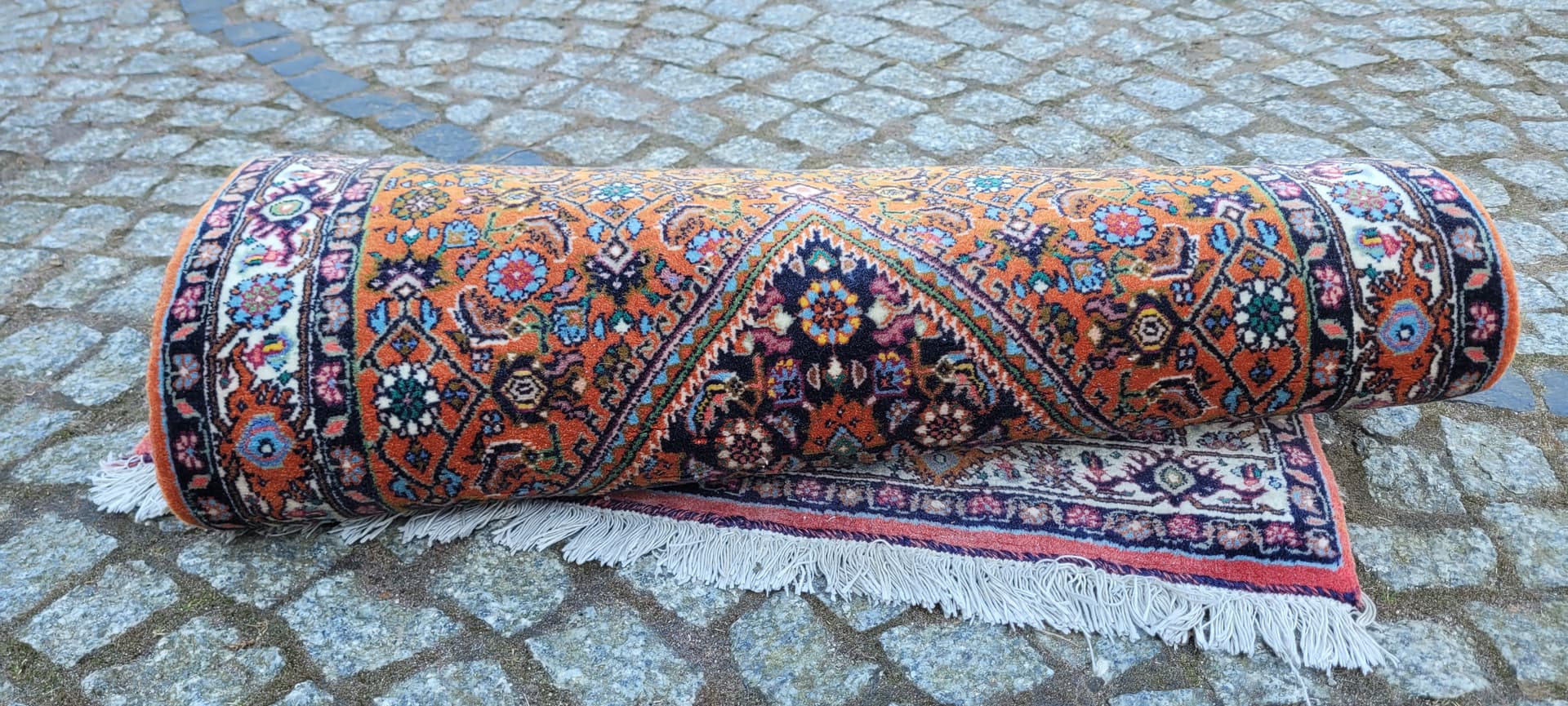 Dywan Bidjar Takab 105x68 cm, pomarańczowy, wełna bawełna, Iran, początek XX w. - 288722