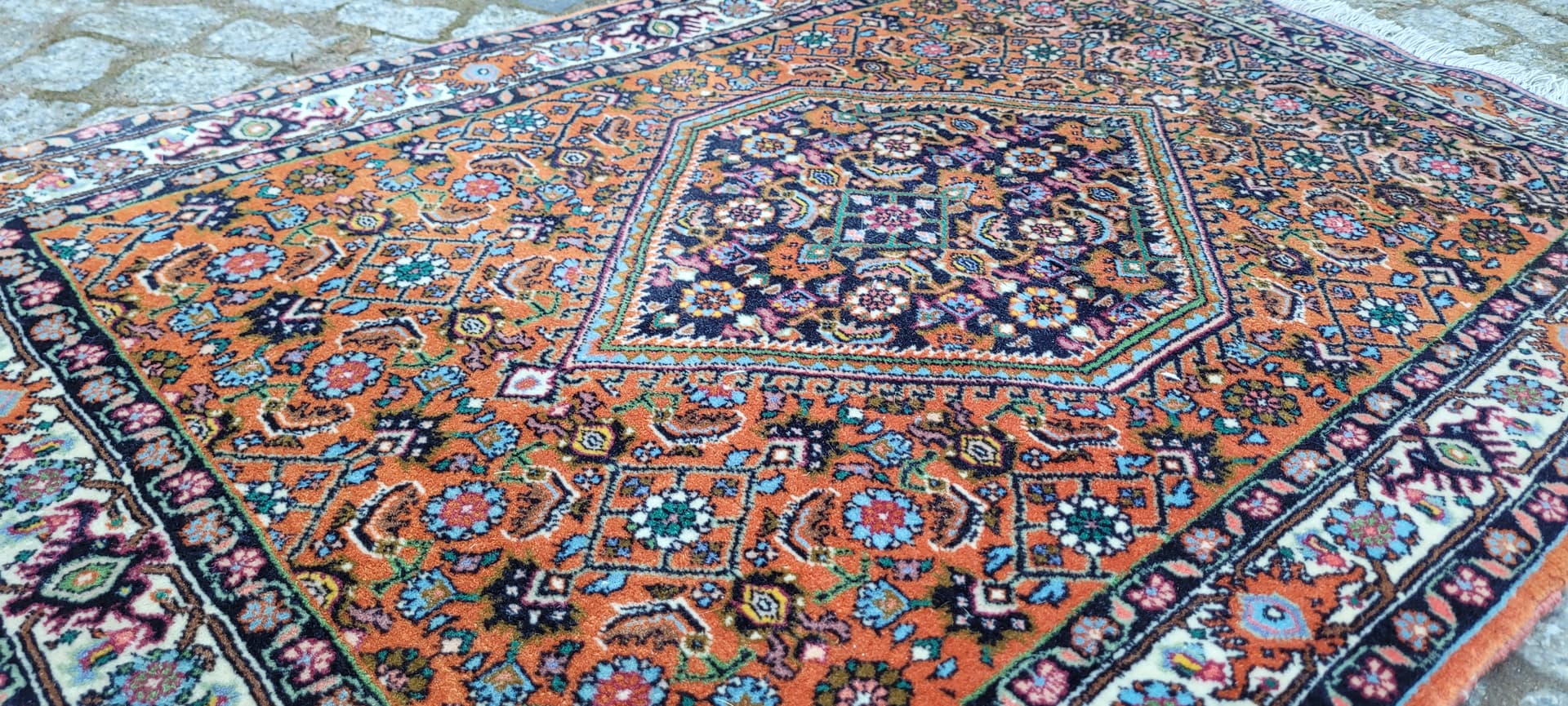 Dywan Bidjar Takab 105x68 cm, pomarańczowy, wełna bawełna, Iran, początek XX w. - 288727