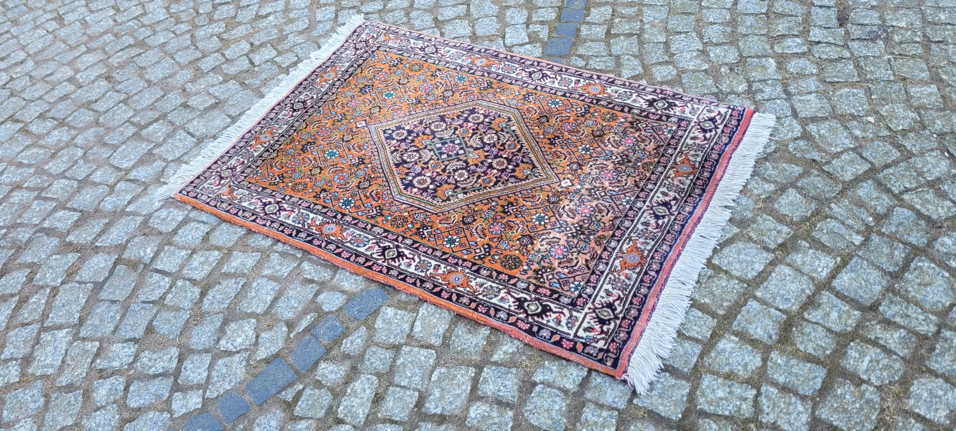 Dywan Bidjar Takab 105x68 cm, pomarańczowy, wełna bawełna, Iran, początek XX w. - 288726
