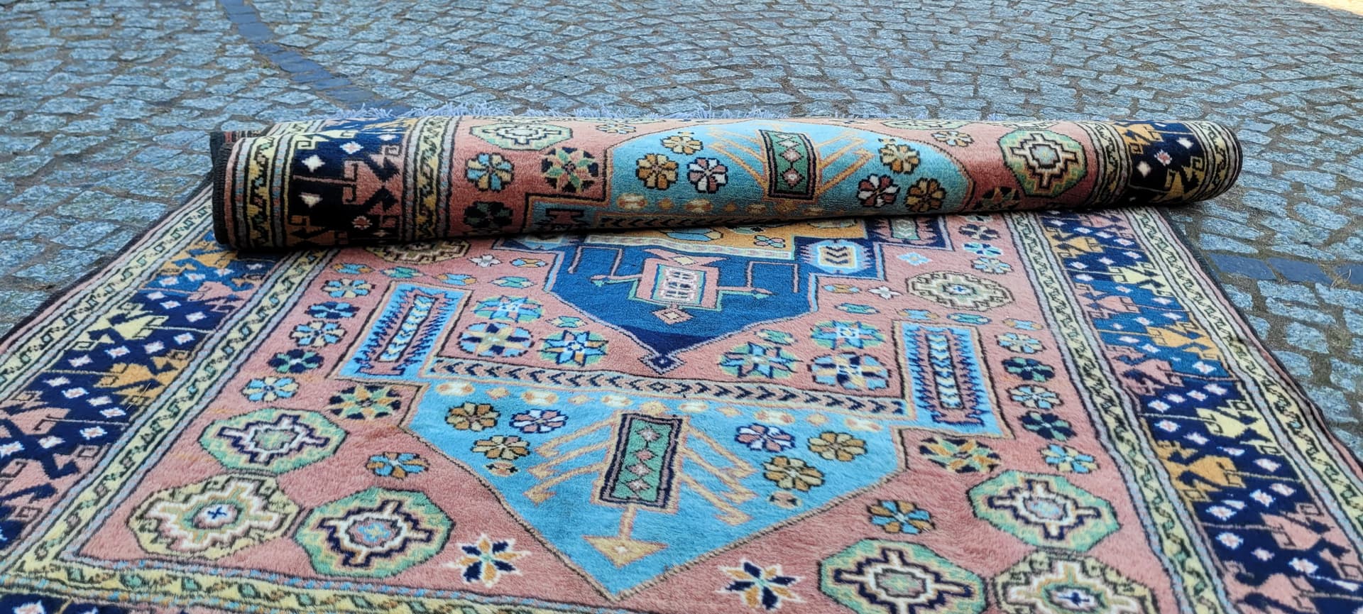 Dywan Kazak, 195x128 cm, multikolor, wełna, Afganistan, początek XX w. - 288762