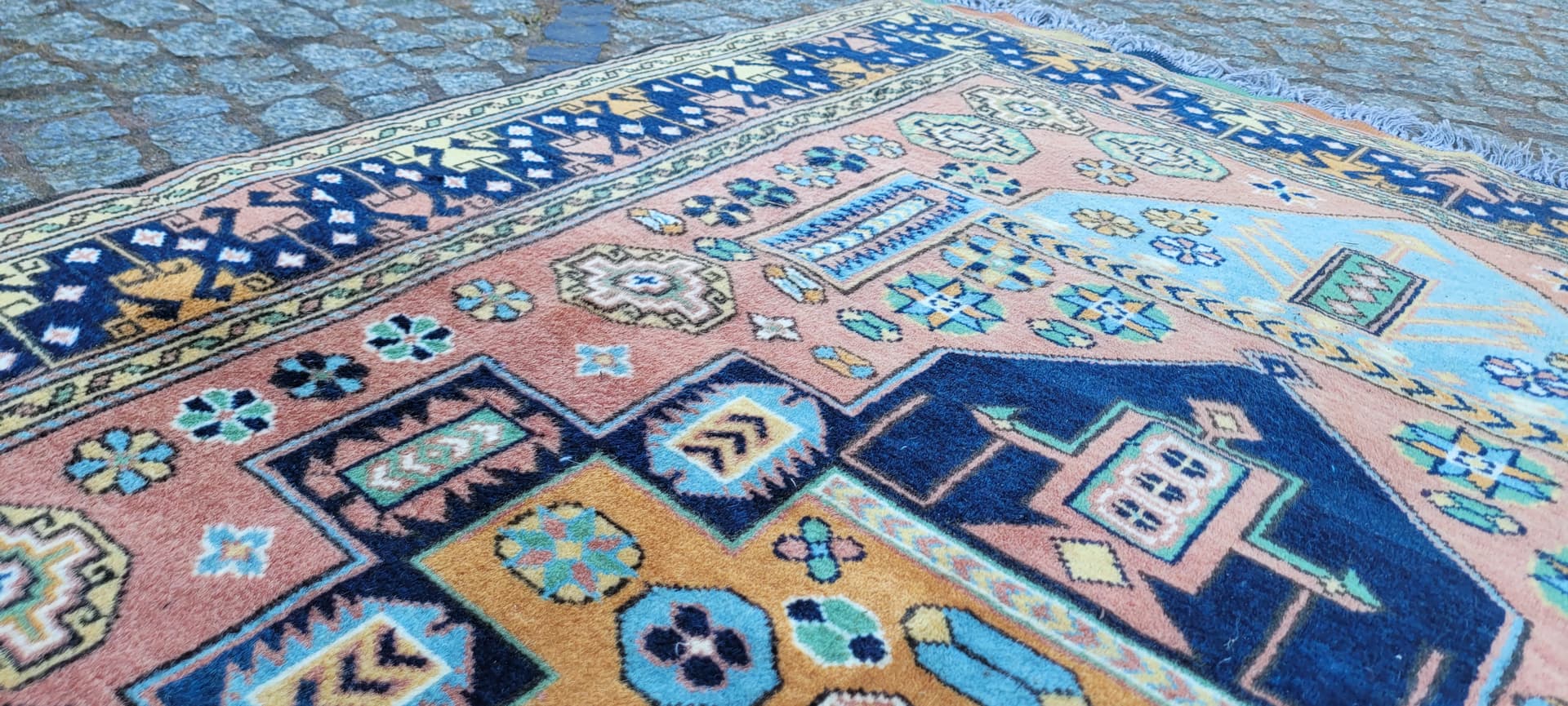 Dywan Kazak, 195x128 cm, multikolor, wełna, Afganistan, początek XX w. - 288761