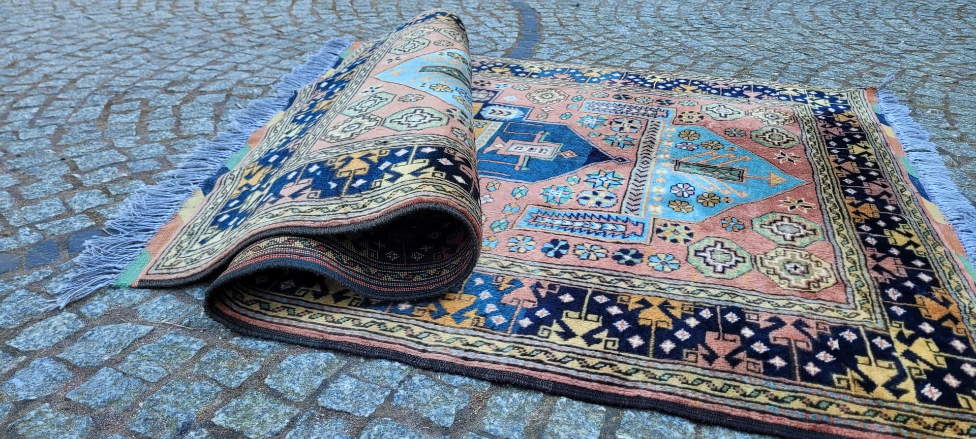 Dywan Kazak, 195x128 cm, multikolor, wełna, Afganistan, początek XX w. - 288764