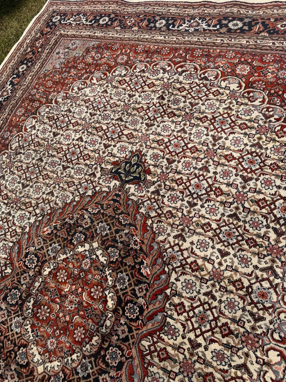 Dywan Indo Bidjar, czerwony, wełna, Indie, 345x245 cm - 288831