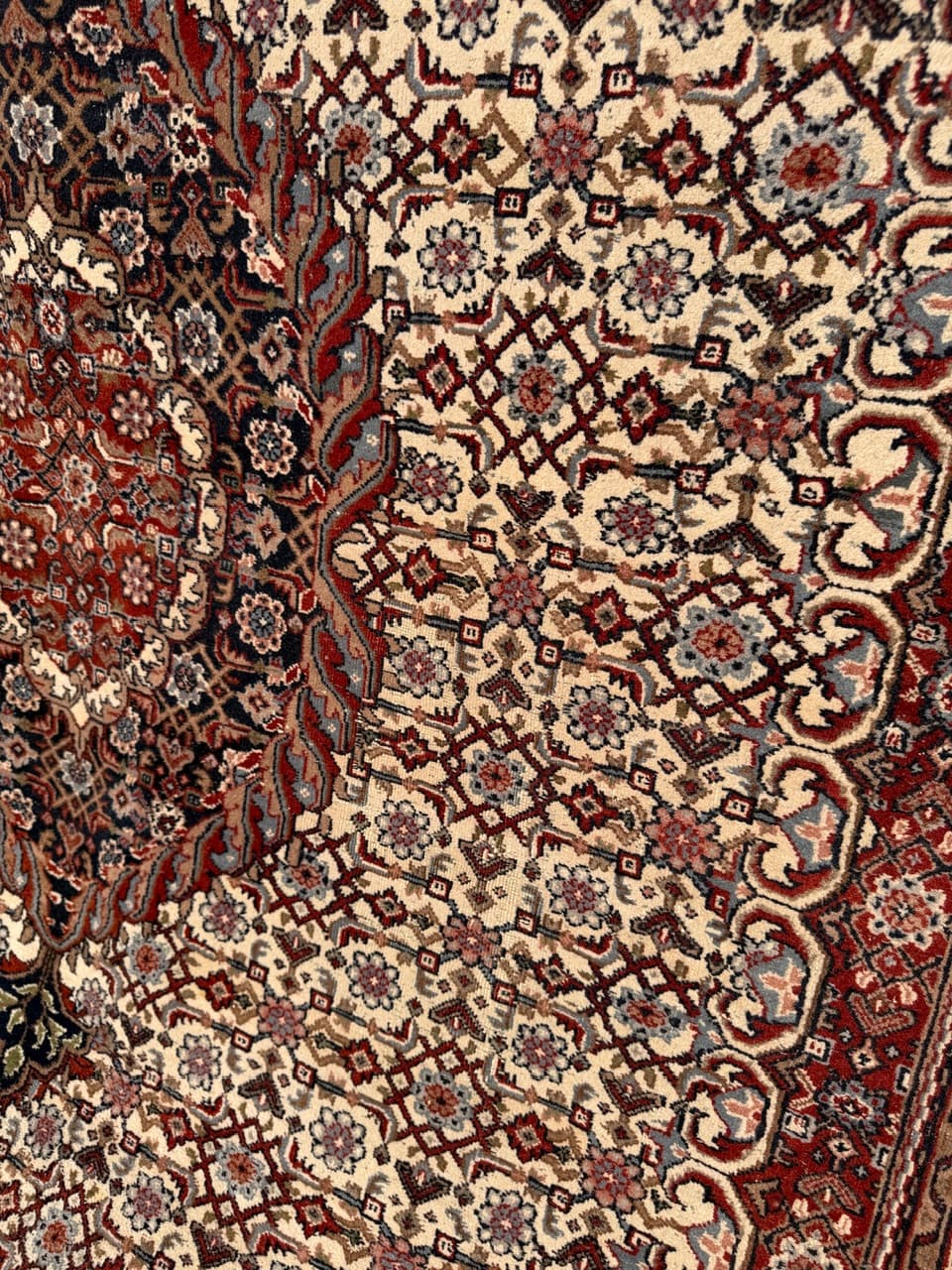 Dywan Indo Bidjar, czerwony, wełna, Indie, 345x245 cm - 288823