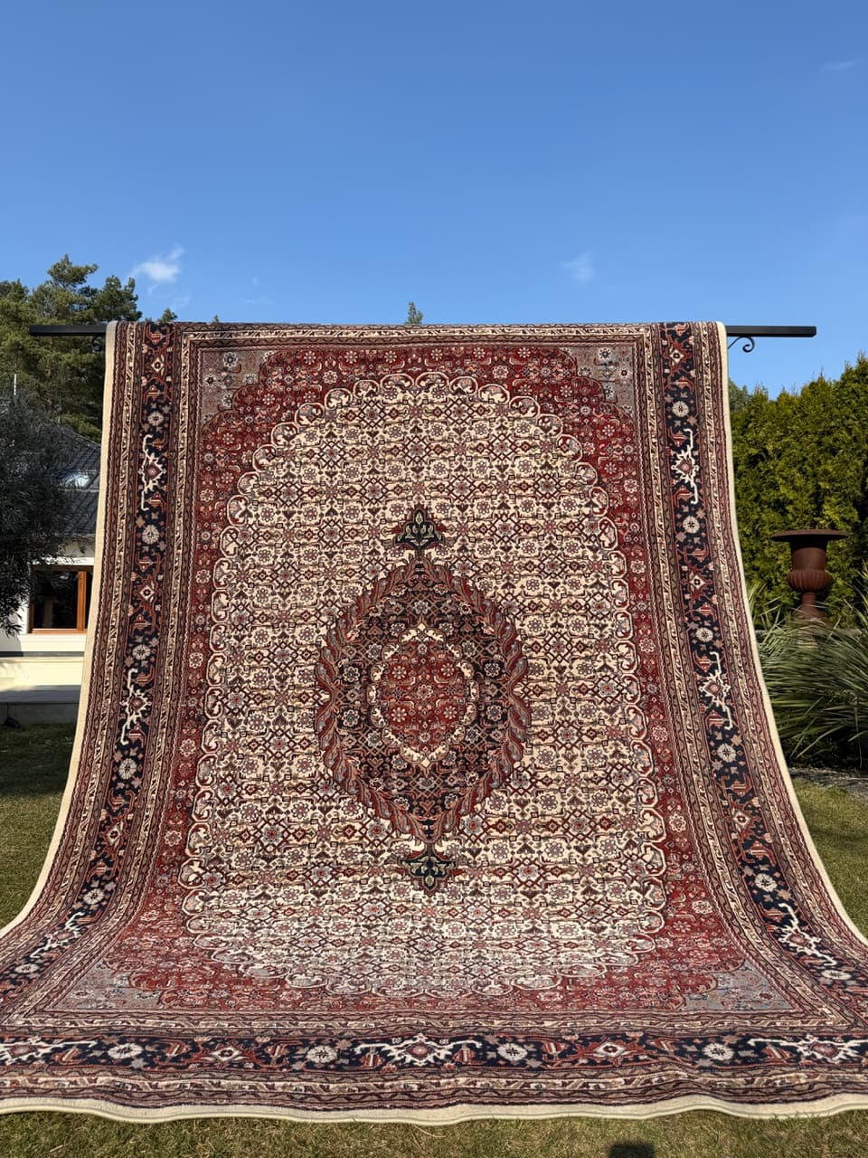 Dywan Indo Bidjar, czerwony, wełna, Indie, 345x245 cm - 288819