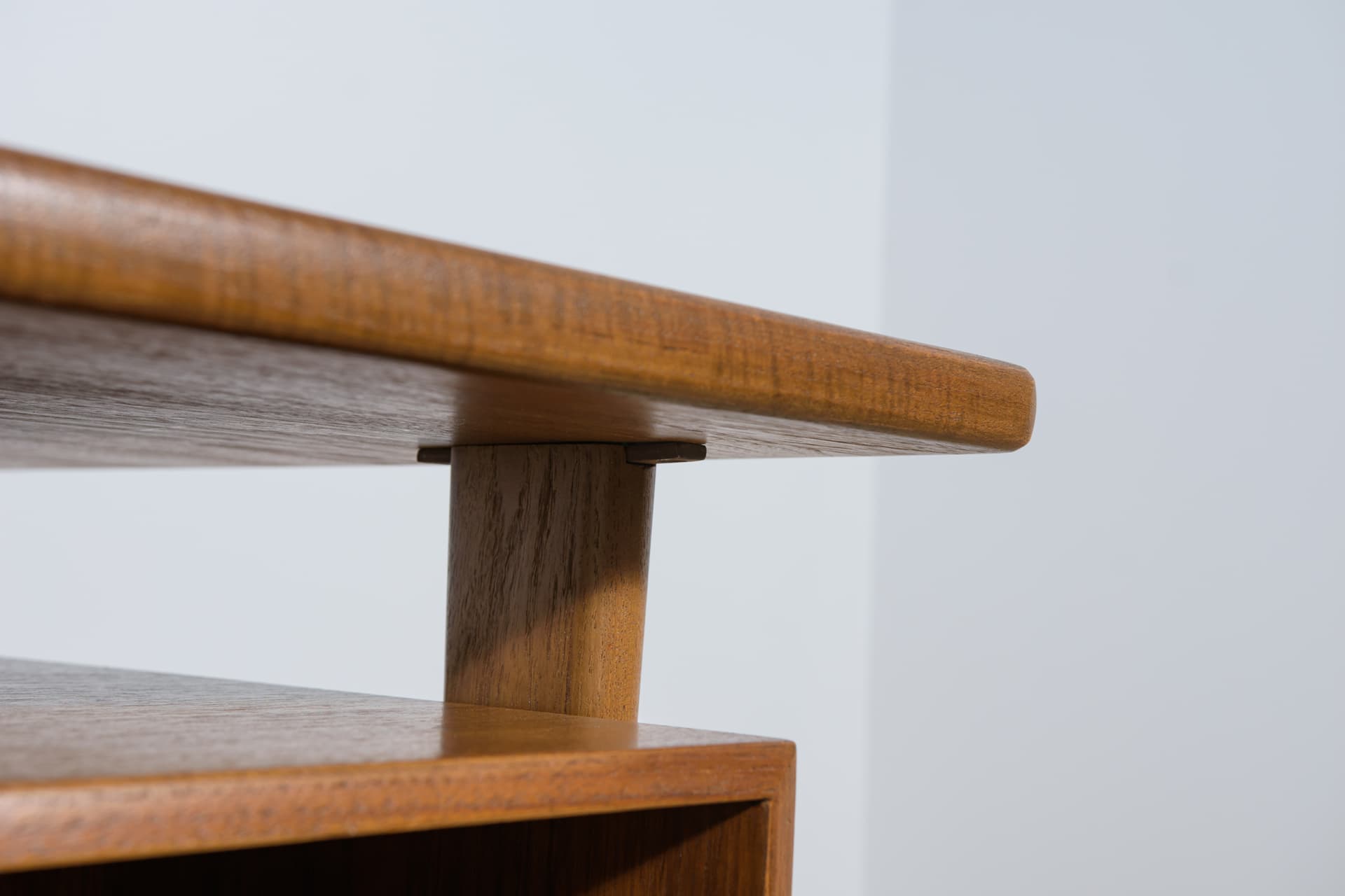 Desk, brown teak, by K. Kristiansen, Feldballes Møbelfabrik, Denmark, 1960s. - 288881