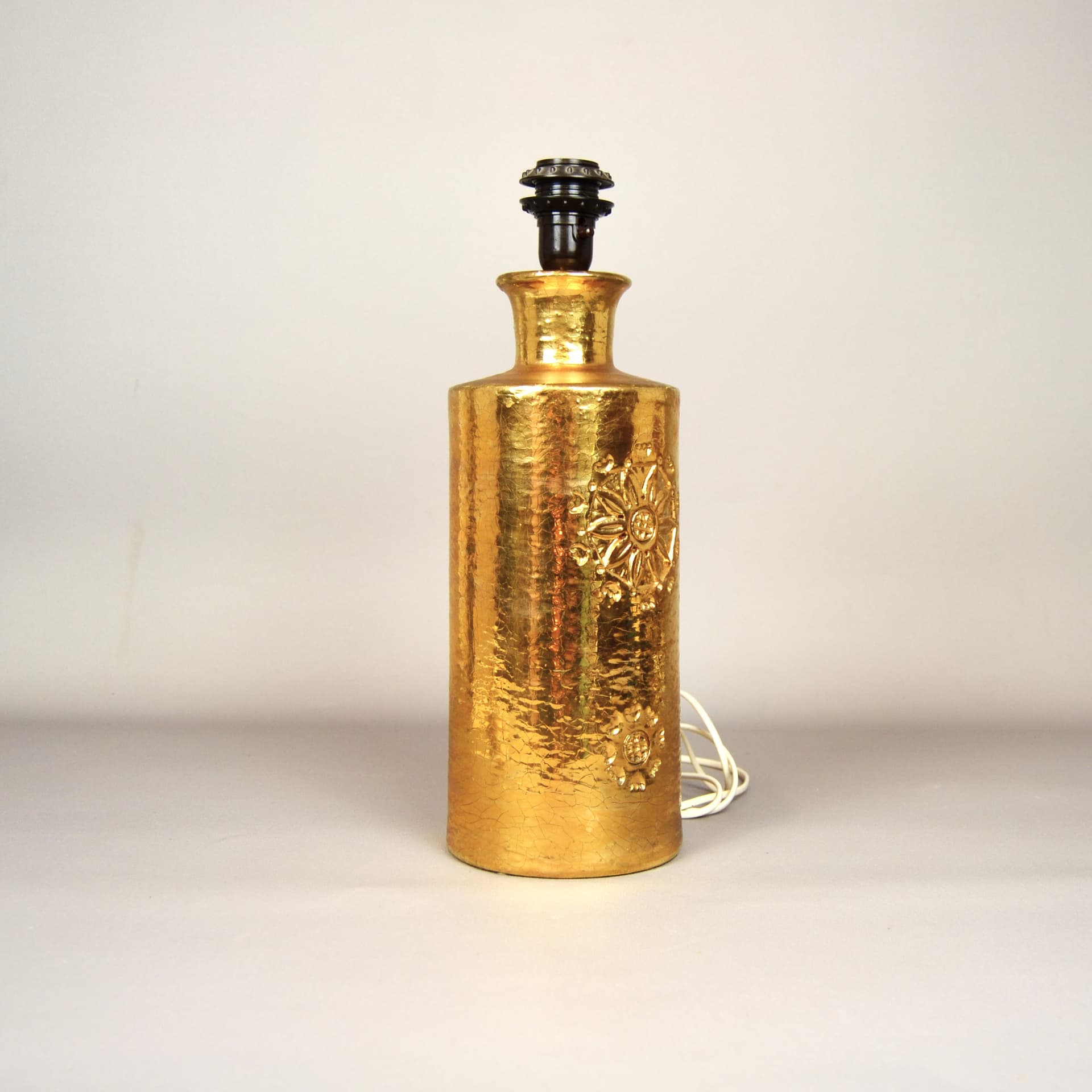 Table lamp, golden ceramic, by A. Londi, Bitossi, Italy, 1970s. - 115