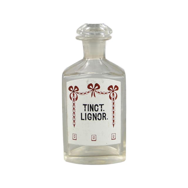 Butelka apteczna, Art Nouveau, transparentny kryształ, Austria, początek XX w. - WYMIARY