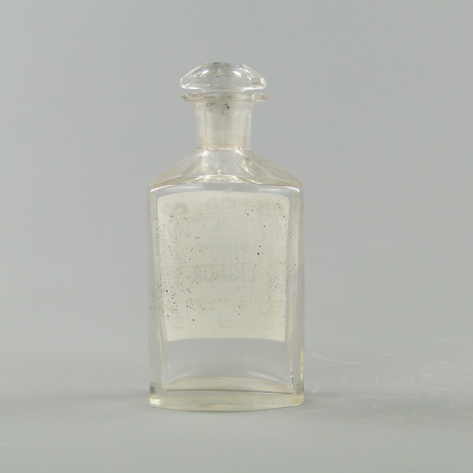 Butelka apteczna, Art Nouveau, transparentny kryształ, Austria, początek XX w. - 2245