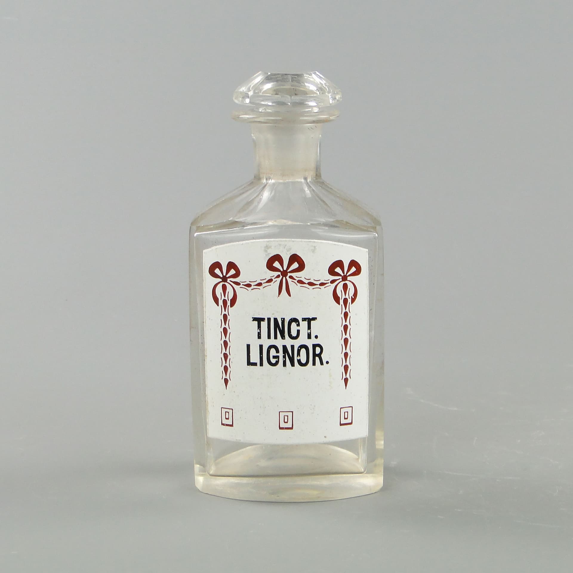 Butelka apteczna, Art Nouveau, transparentny kryształ, Austria, początek XX w. - 2240