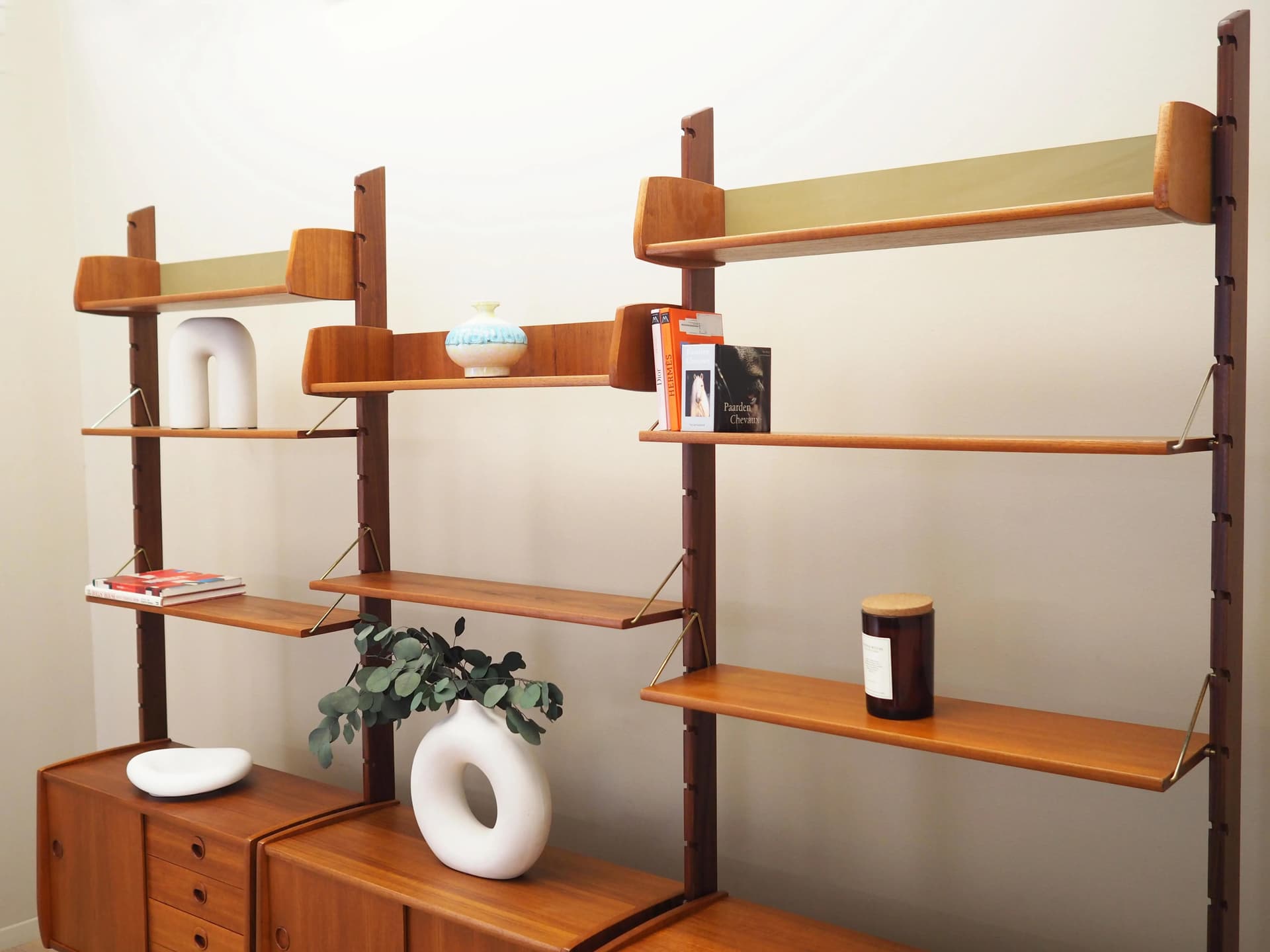 Regał systemowy, teak brązowy, proj. J. Texmon & E. Blindheim, Norwegia, lata 60. - 21541