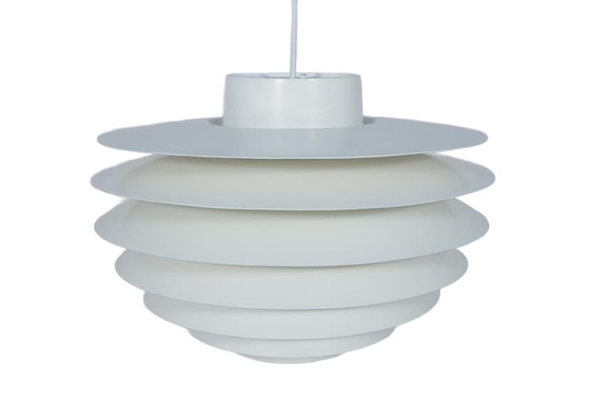 Lampa wisząca Verona, aluminium biały, proj. S. Middelboe, Fog & Mørup, Dania, lata 60.