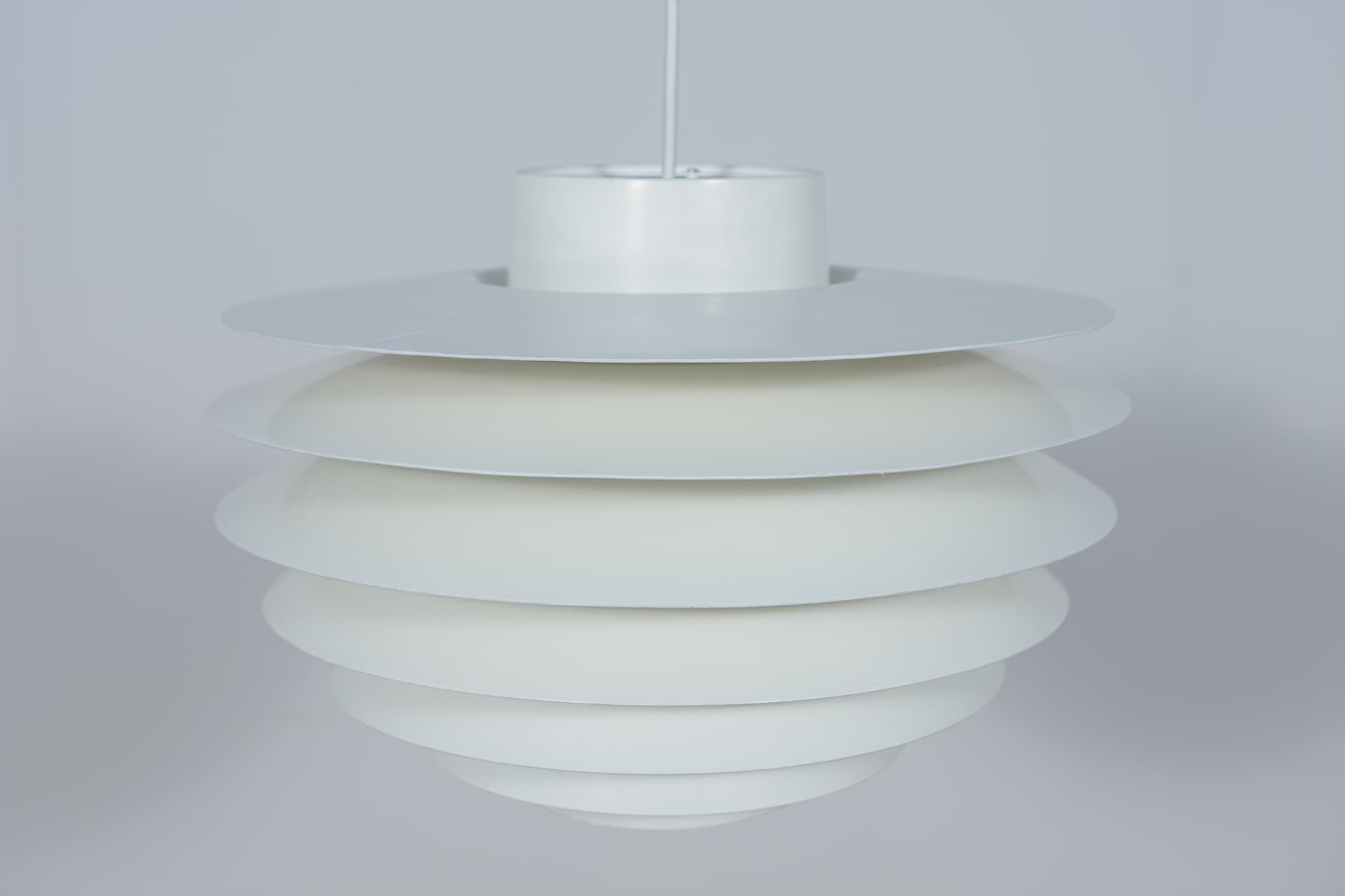 Lampa wisząca Verona, aluminium biały, proj. S. Middelboe, Fog & Mørup, Dania, lata 60. - 288969