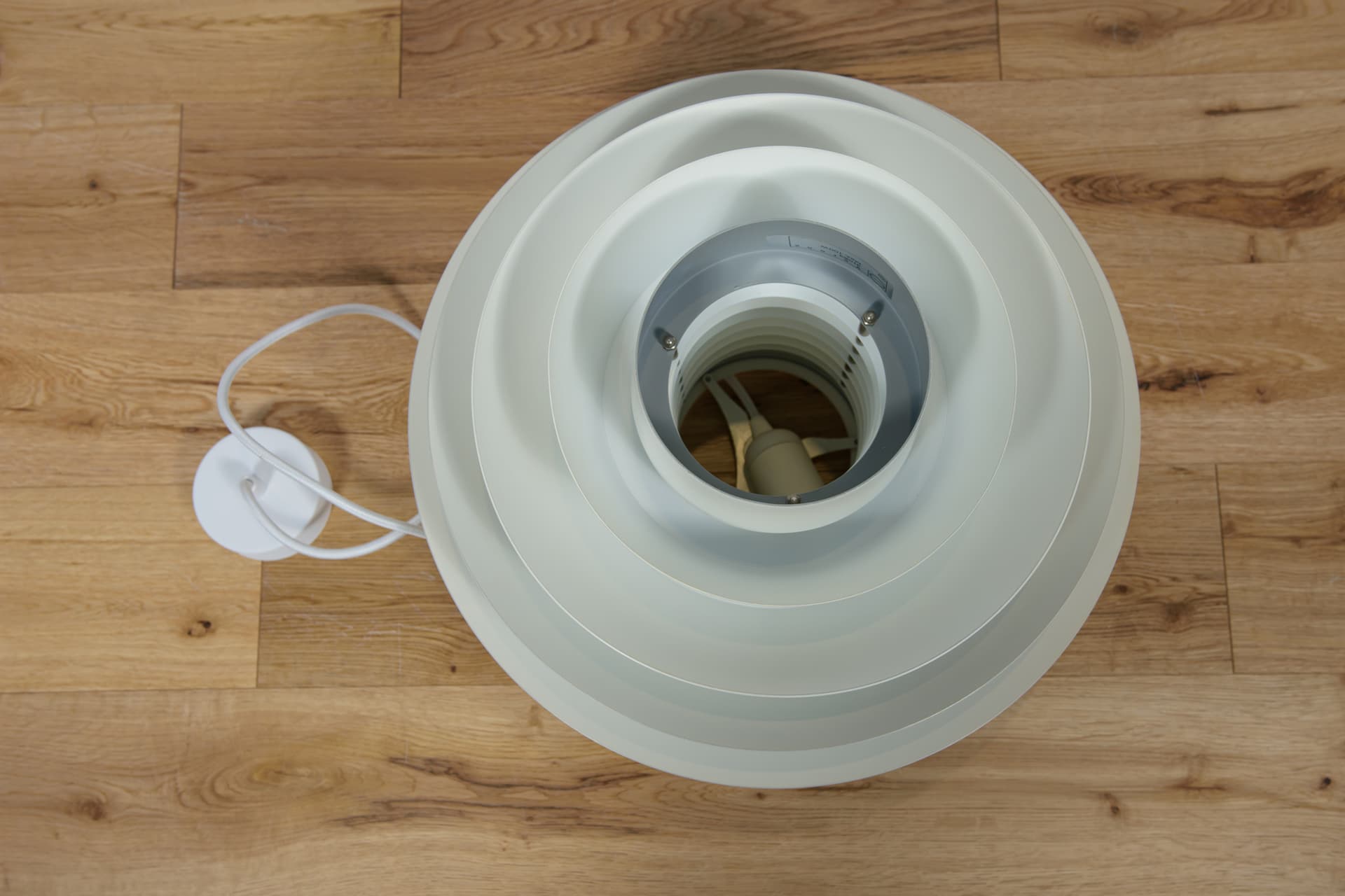 Lampa wisząca Verona, aluminium białe, proj. S. Middelboe, Fog & Mørup, Dania, lata 60. - 288990