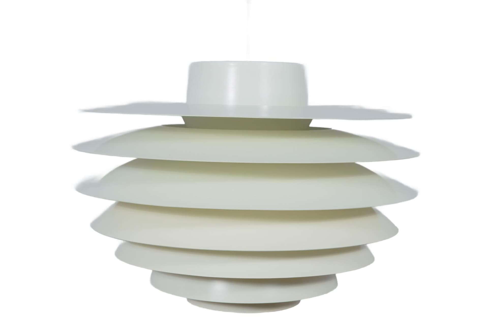 Lampa wisząca Verona, aluminium białe, proj. S. Middelboe, Fog & Mørup, Dania, lata 60.