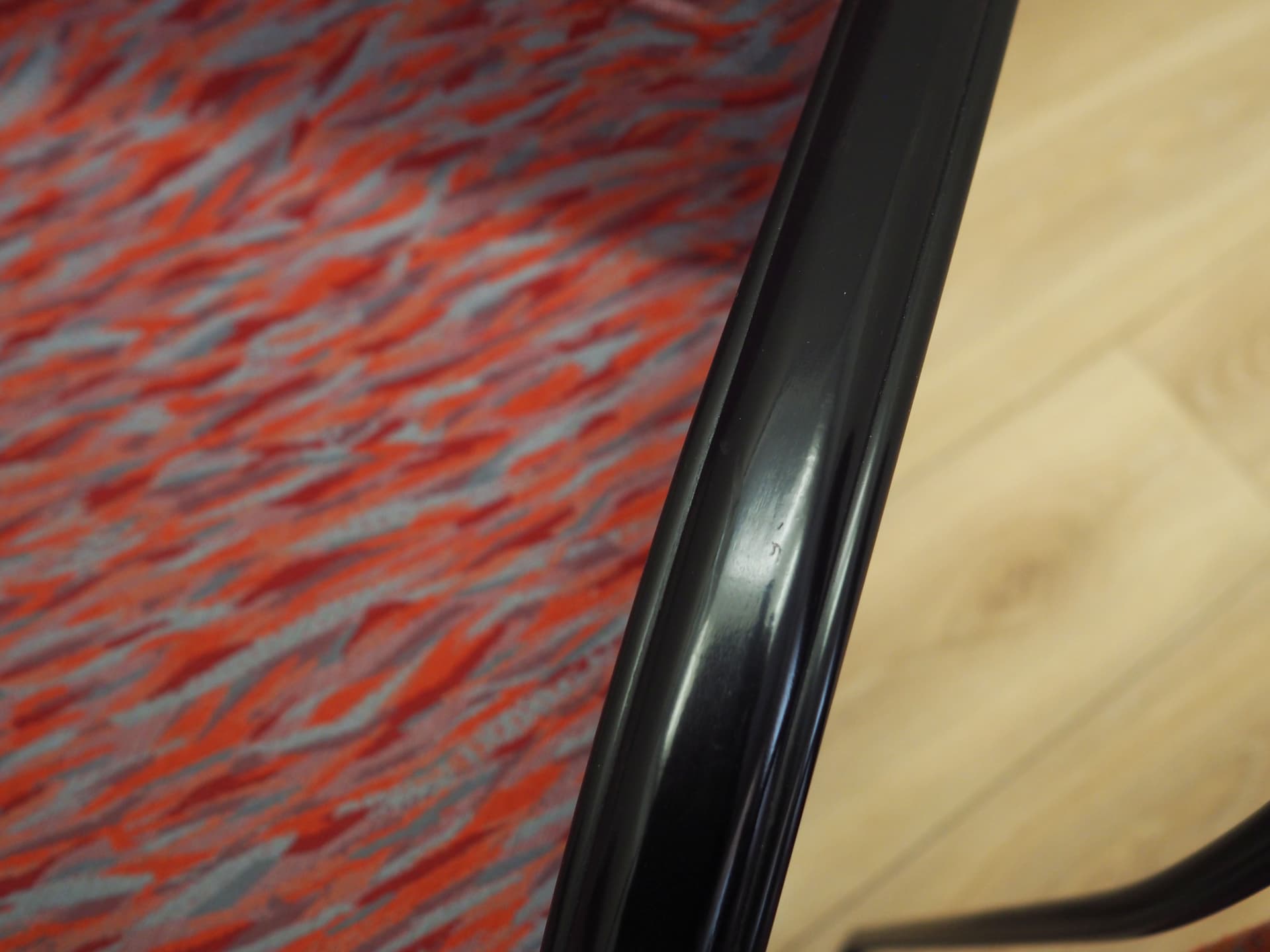 Set of Four Postmodern Armchairs, multicolor fabric, black metal, Italy, 1980s - 67410