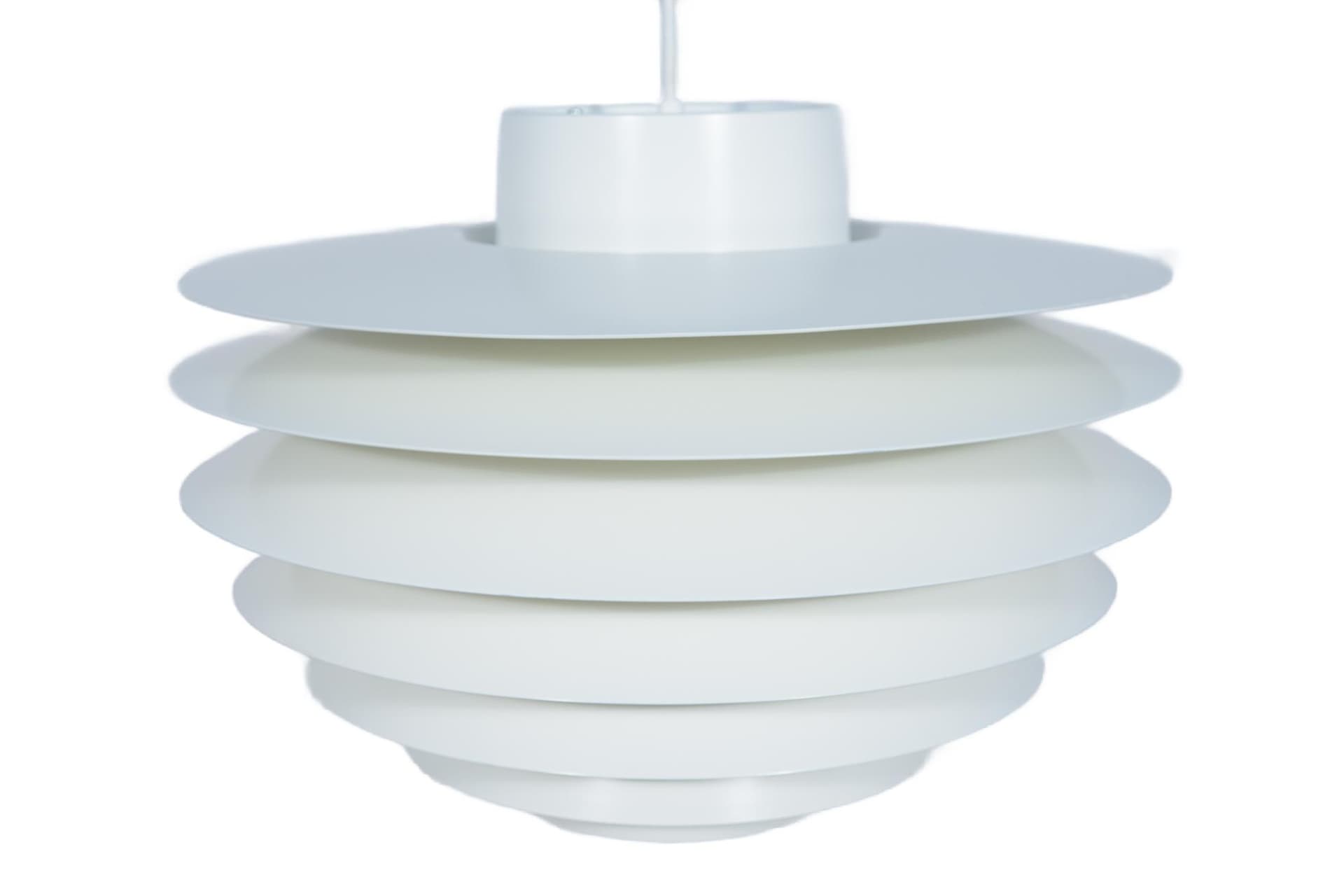 Lampa wisząca Verona, aluminium biały, proj. S. Middelboe, Fog & Mørup, Dania, lata 60.